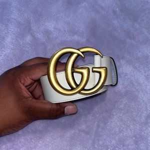 GUCCI Marmont Leather belt with Double G buckle